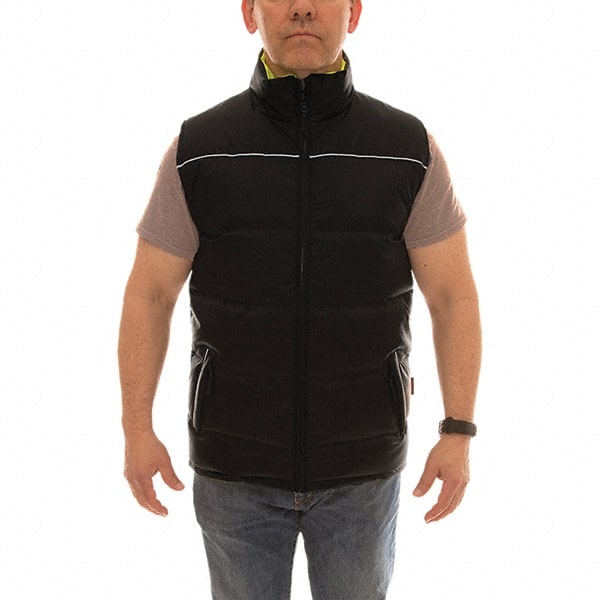 TINGLEY V26022.SM Vest: Size S, ANSI 107, Fluorescent Lime & Black, Polyester 
