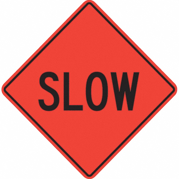 PRO-SAFE 07-800-3719-L Traffic Control Sign: Triangle, "Slow" Image
