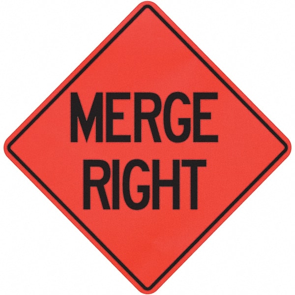 Traffic Control Sign: Triangle, "Merge Right"