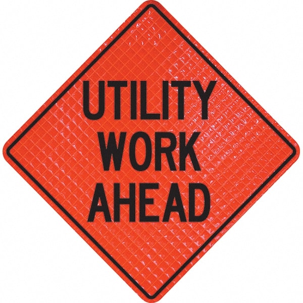 Traffic Control Sign: Triangle, "Utility Work Ahead"
