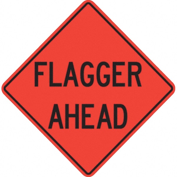Traffic Control Sign: Triangle, "Flagger Ahead"