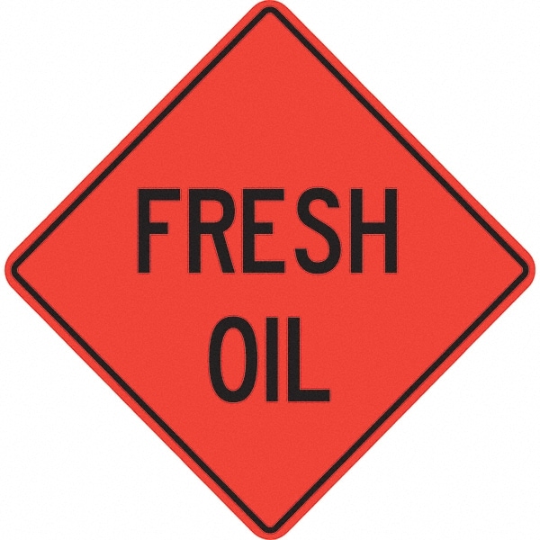 PRO-SAFE 07-800-4705-L Traffic Control Sign: Triangle, "Fresh Oil" Image