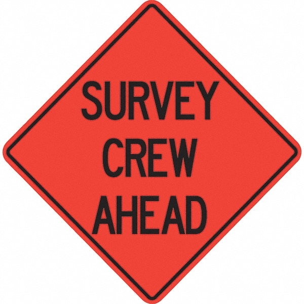 PRO-SAFE R48DI-NRO-PP-SC Traffic Control Sign: Triangle, "Survey Crew Ahead" Image