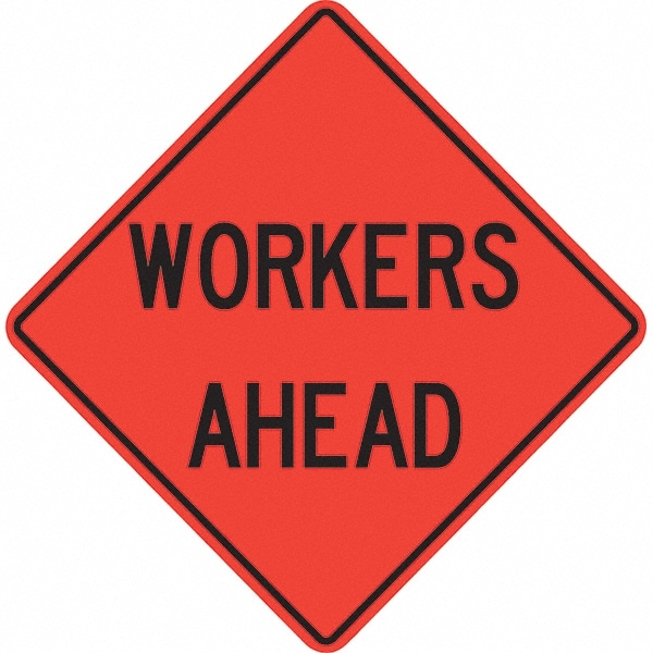 PRO-SAFE 07-800-4725-L Traffic Control Sign: Triangle, "Workers Ahead" Image