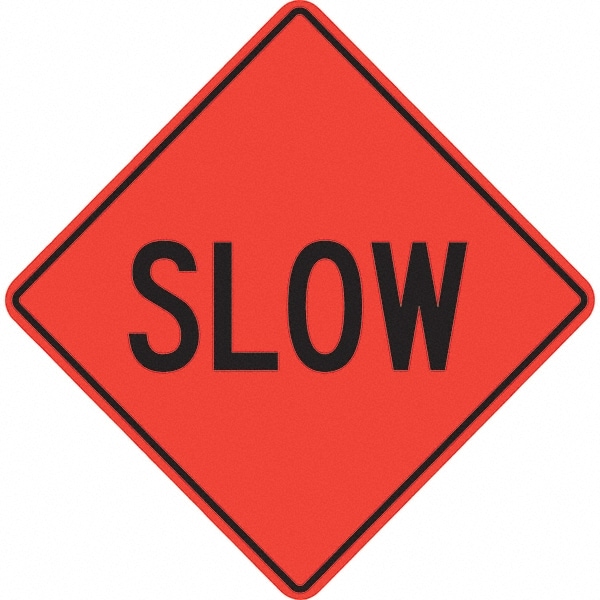 PRO-SAFE 07-800-4719-L Traffic Control Sign: Triangle, "Slow" Image