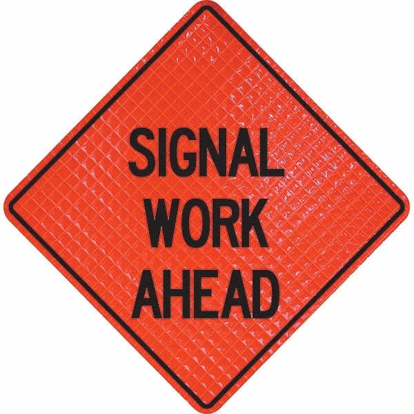 Traffic Control Sign: Triangle, "Signal Work Ahead"