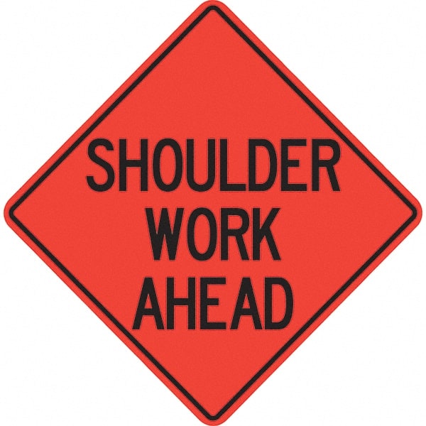 Traffic Control Sign: Triangle, "Shoulder Work Ahead"
