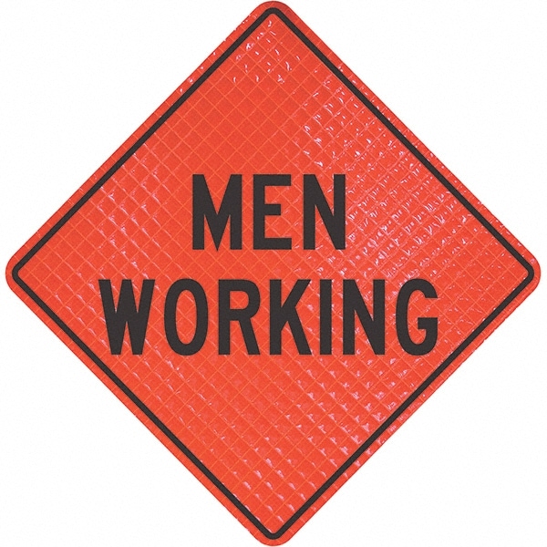 PRO-SAFE 07-800-4119-L Traffic Control Sign: Triangle, "Men Working" Image