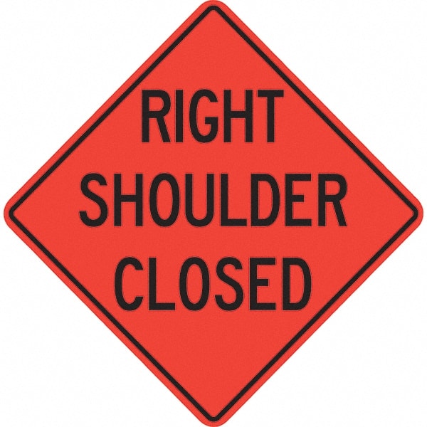 Traffic Control Sign: Triangle, "Right Shoulder Closed"