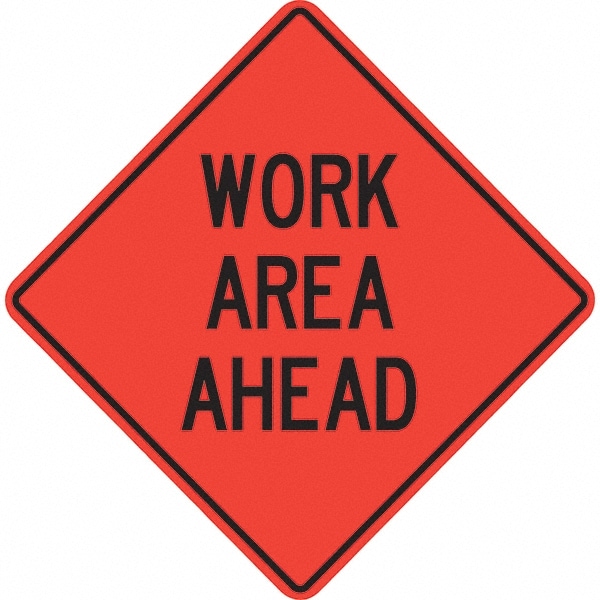 Traffic Control Sign: Triangle, "Work Area Ahead"