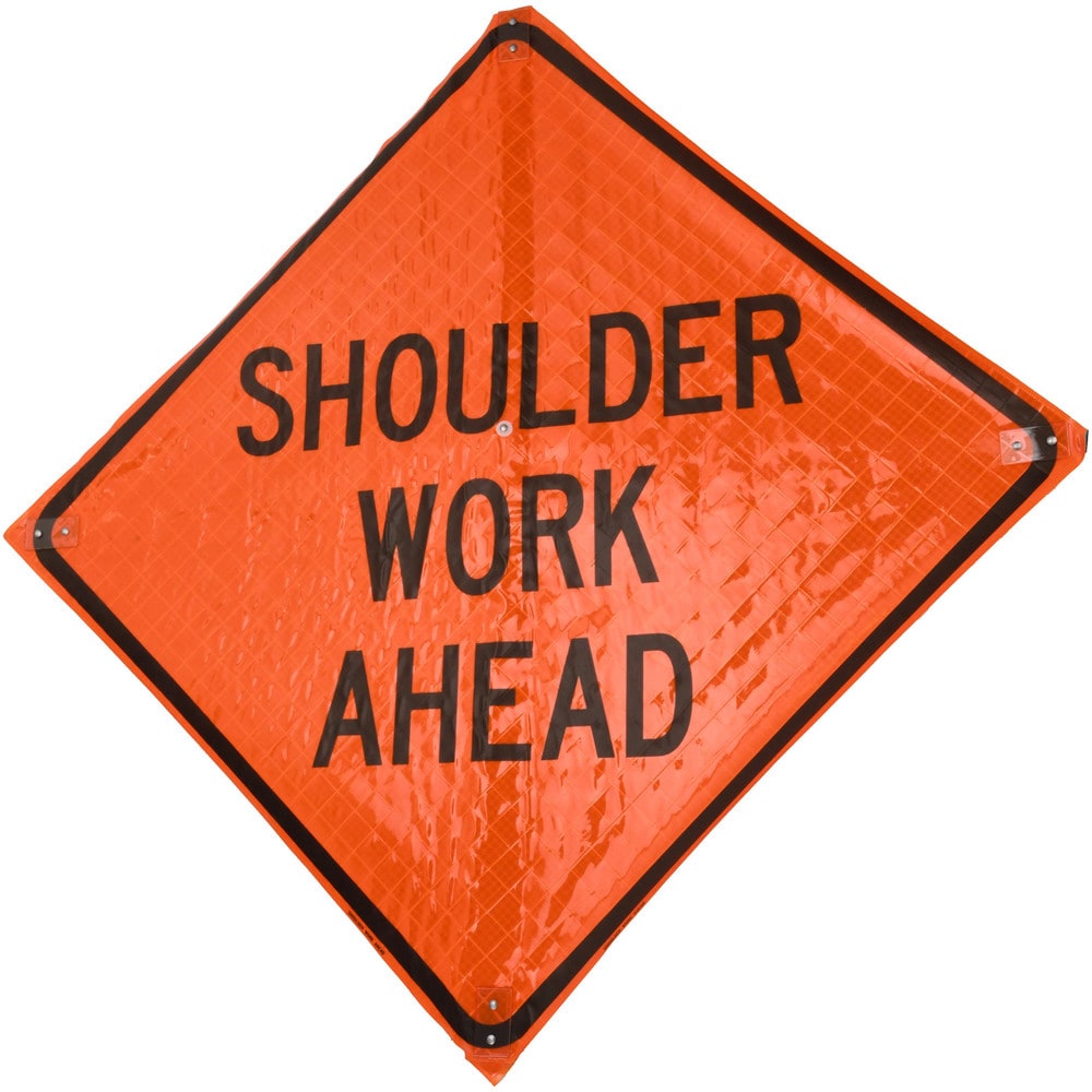 Traffic Control Sign: Triangle, "Shoulder Work Ahead"