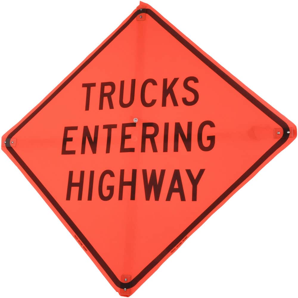 Traffic Control Sign: Triangle, "Trucks Entering Highway"