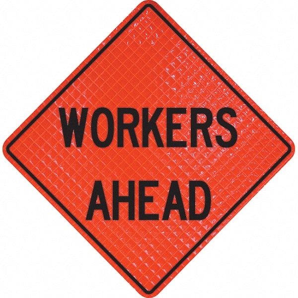 Traffic Control Sign: Triangle, "Workers Ahead"