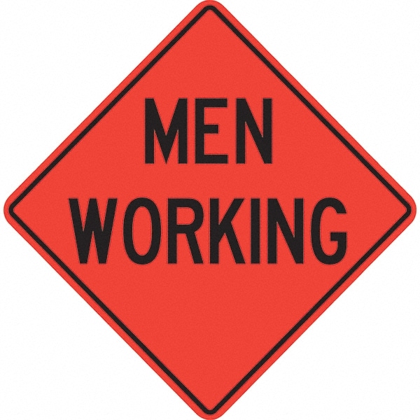 PRO-SAFE 07-800-3706-L Traffic Control Sign: Triangle, "Men Working" Image