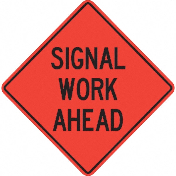 Traffic Control Sign: Triangle, "Signal Work Ahead"