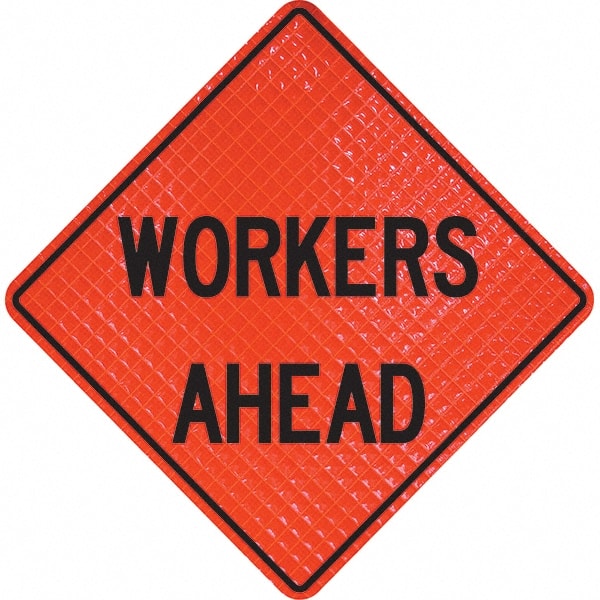 Traffic Control Sign: Triangle, "Workers Ahead"