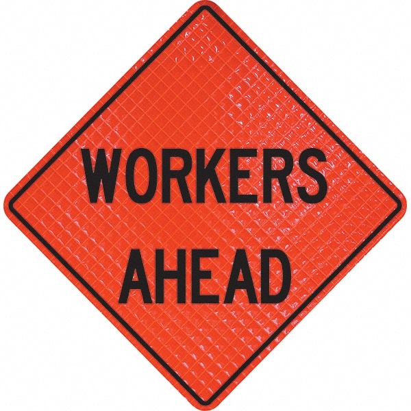 PRO-SAFE 07-800-4042-L Traffic Control Sign: Triangle, "Workers Ahead" Image