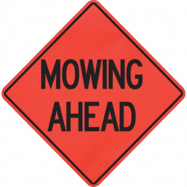 PRO-SAFE 07-800-4016-L Traffic Control Sign: Triangle, "Mowing Ahead" Image