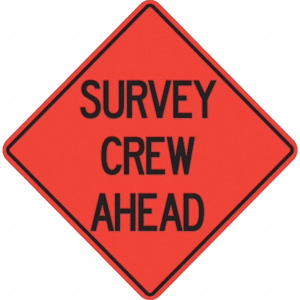 PRO-SAFE 07-800-3721-L Traffic Control Sign: Triangle, "Survey Crew Ahead" Image