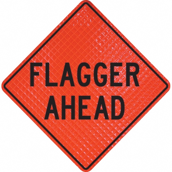 PRO-SAFE 07-800-4024-L Traffic Control Sign: Triangle, "Flagger Ahead" Image