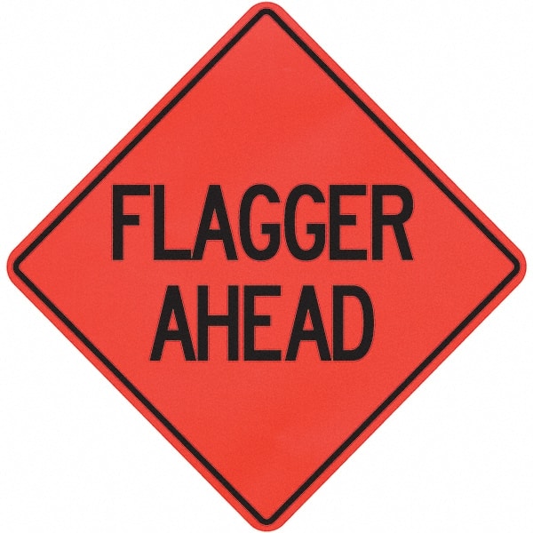 Traffic Control Sign: Triangle, "Flagger Ahead"