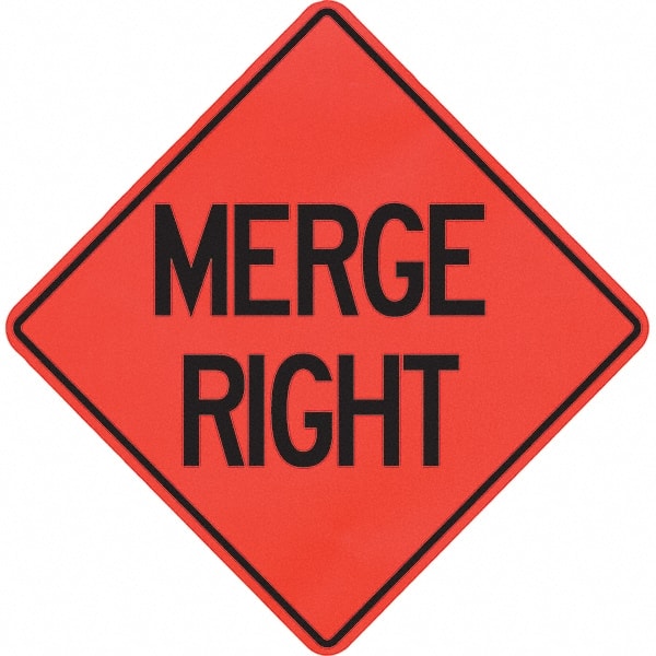 Traffic Control Sign: Triangle, "Merge Right"