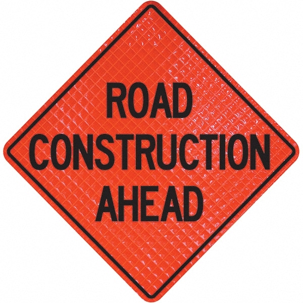 PRO-SAFE 07-800-4036-L Traffic Control Sign: Triangle, "Road Construction Ahead" Image