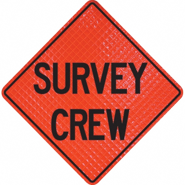 PRO-SAFE 07-800-4040-L Traffic Control Sign: Triangle, "Survey Crew" Image