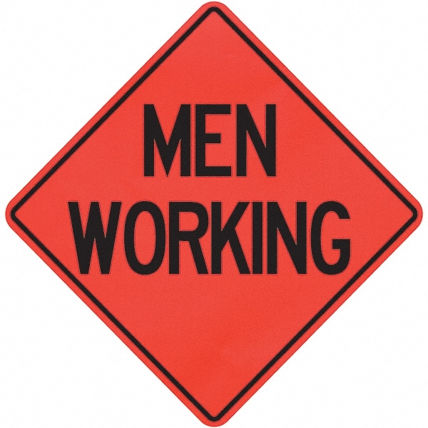 PRO-SAFE 07-800-3000-L Traffic Control Sign: Octagon, "Men Working" Image