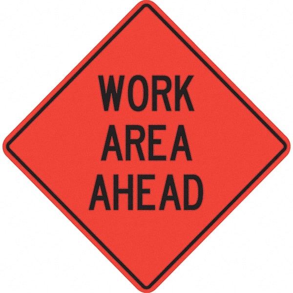 Traffic Control Sign: Triangle, "Work Area Ahead"