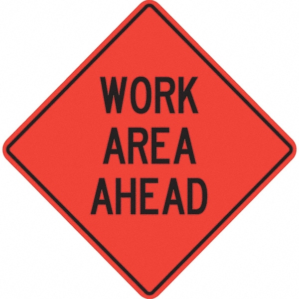 Traffic Control Sign: Triangle, "Work Area Ahead"