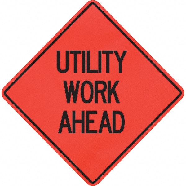 Traffic Control Sign: Triangle, "Utility Work Ahead"