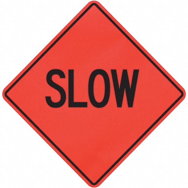 PRO-SAFE 07-800-3020-L Traffic Control Sign: Triangle, "Slow" Image