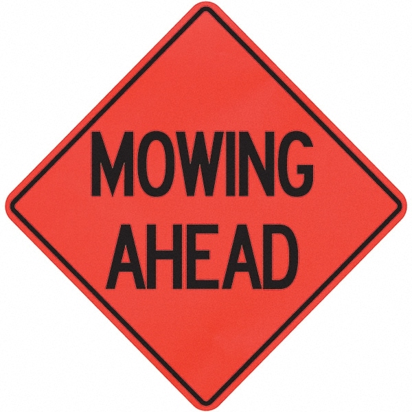 PRO-SAFE 07-800-3015-L Traffic Control Sign: Triangle, "Mowing Ahead" Image