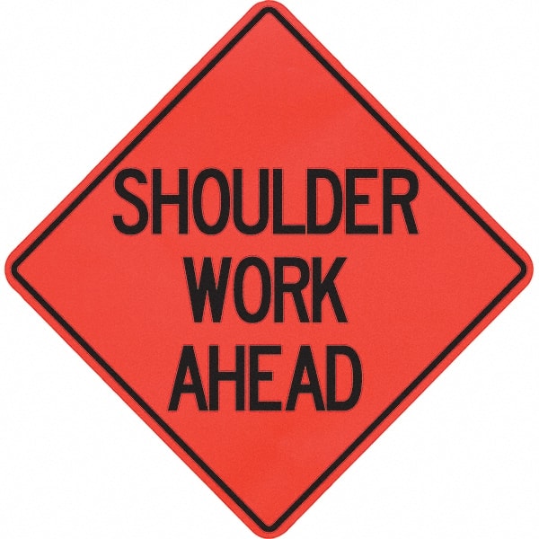 Traffic Control Sign: Triangle, "Shoulder Work Ahead"