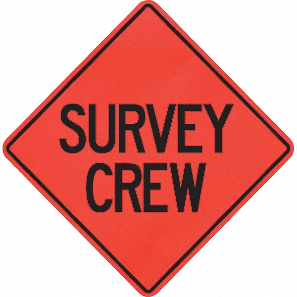 PRO-SAFE 07-800-4008-L Traffic Control Sign: Triangle, "Survey Crew" Image