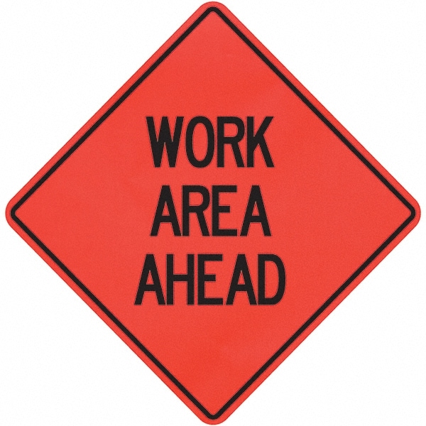 Traffic Control Sign: Triangle, "Work Area Ahead"