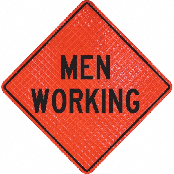 PRO-SAFE 07-800-3025-L Traffic Control Sign: Triangle, "Men Working" Image