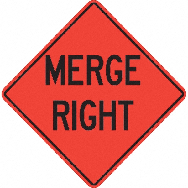 Traffic Control Sign: Triangle, "Merge Right"