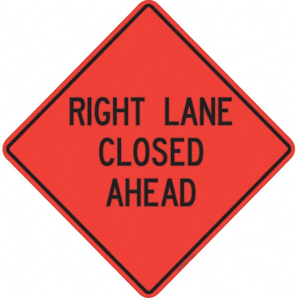Traffic Control Sign: Triangle, "Right Lane Closed Ahead"