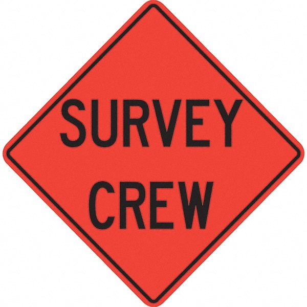 PRO-SAFE 07-800-4720-L Traffic Control Sign: Triangle, "Survey Crew" Image