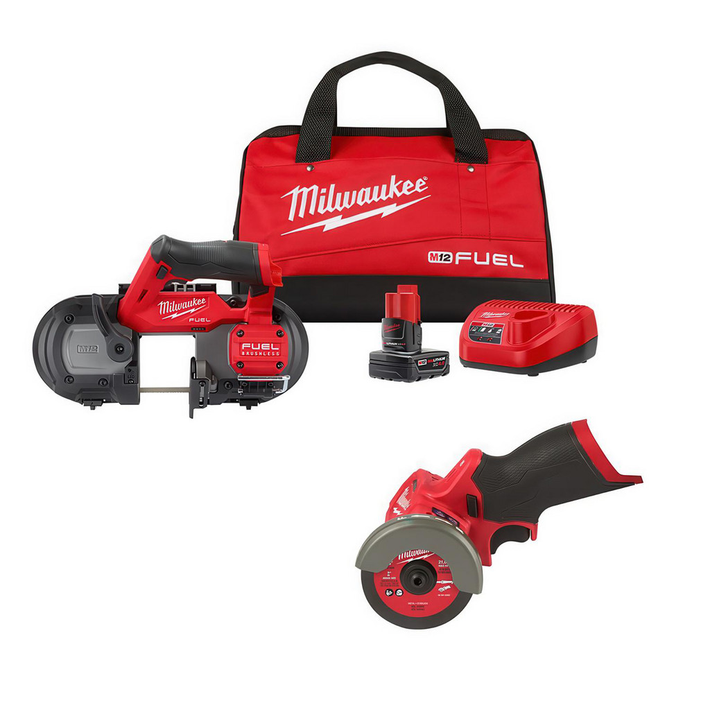 Milwaukee Tool | Milwaukee M12™ FUEL™ 2-1/2" Compact Band Saw Kit - ​2529-21XC - BONUS M12™ FUEL™ 3" Compact Cut Off Tool - ​2522-20 |