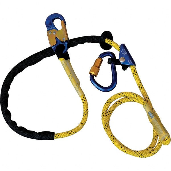 Lanyards & Lifelines; Type: Positioning & Restraint Lanyard ; Length (Inch): 96 ; Harness Connection: Aluminum Snap Hook ; For Arc Flash Work: No ; Material: Braided Nylon ; Color: Yellow