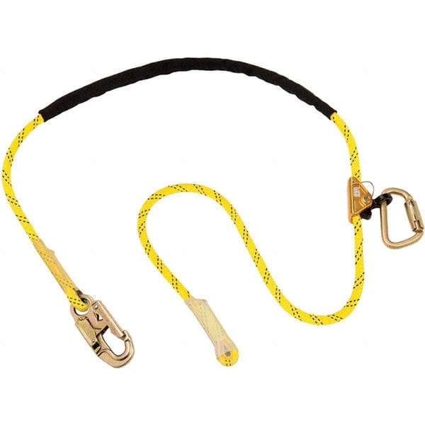 Lanyards & Lifelines; Type: Positioning & Restraint Lanyard ; Length (Inch): 96 ; Harness Connection: Steel Snap Hook ; For Arc Flash Work: No ; Material: Braided Nylon ; Color: Yellow
