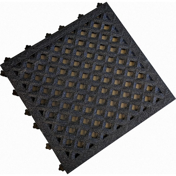 Ergo Advantage AG2 Anti-Fatigue Modular Tile Mat: Dry & Wet Environment, 18" Length, 18" Wide, 1" Thick, Black 