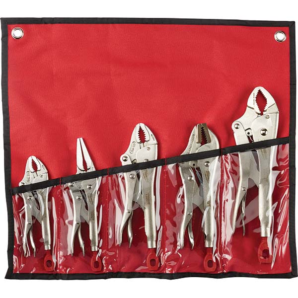 Milwaukee Tool Plier Sets; Set Type: Plier Set ; Number of Pieces: 5.000 ; Contents: 5 & 7" Curved Jaw Pliers; 10" Torque Lock MAXBITE Curved Locking