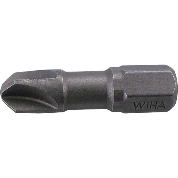 Wiha 71922 Screwdriver Insert Bit: #1 Point, 6.3 mm Drive, 25 mm OAL 