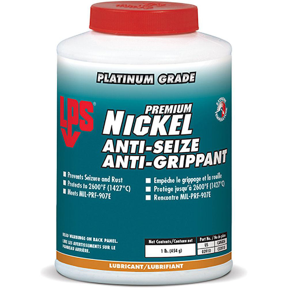 Extreme Temperature Anti-Seize Lubricant: 1 lb Can - Nickel Base, -65 to 2,600 &deg; F, Silver Gray, Water-Resistant