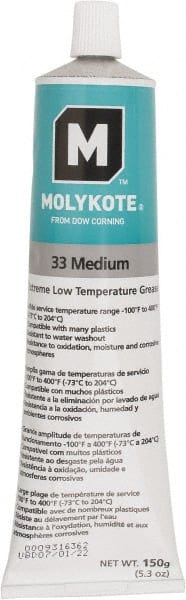 Low Temperature Grease: 5.3 oz Tube, Lithium & Phenylmethyl Silicone