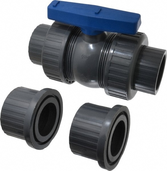 True Union Manual Ball Valve: 2-1/2" Pipe, Full Port